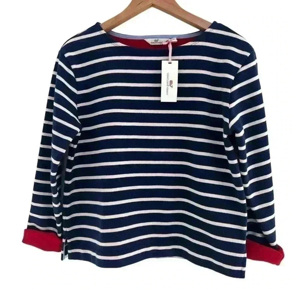 Vineyard Vines New with Tags Striped Double Fleece Pullover Size Small - Picture 1 of 7